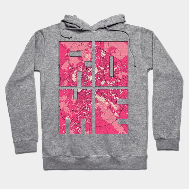 Rome, Italy City Map Typography - Blossom Hoodie by deMAP Studio